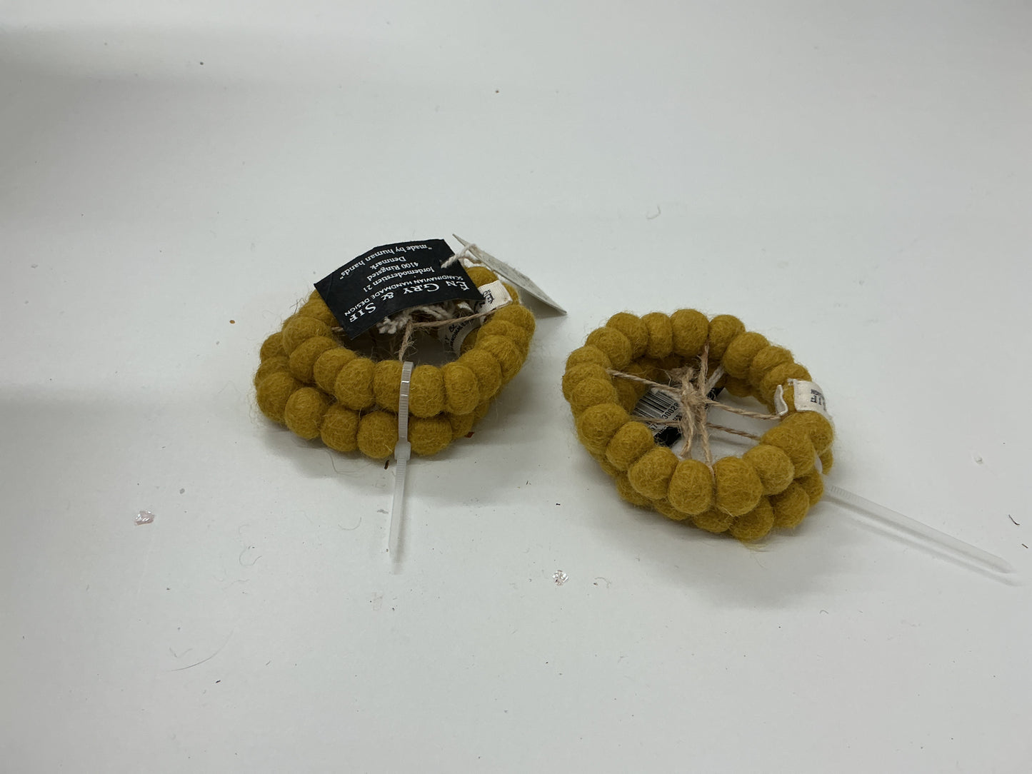 Felted Napkin Rings Ochre