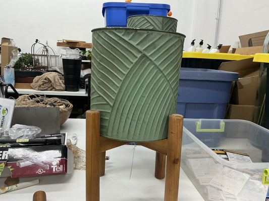Small Green Tin Planter