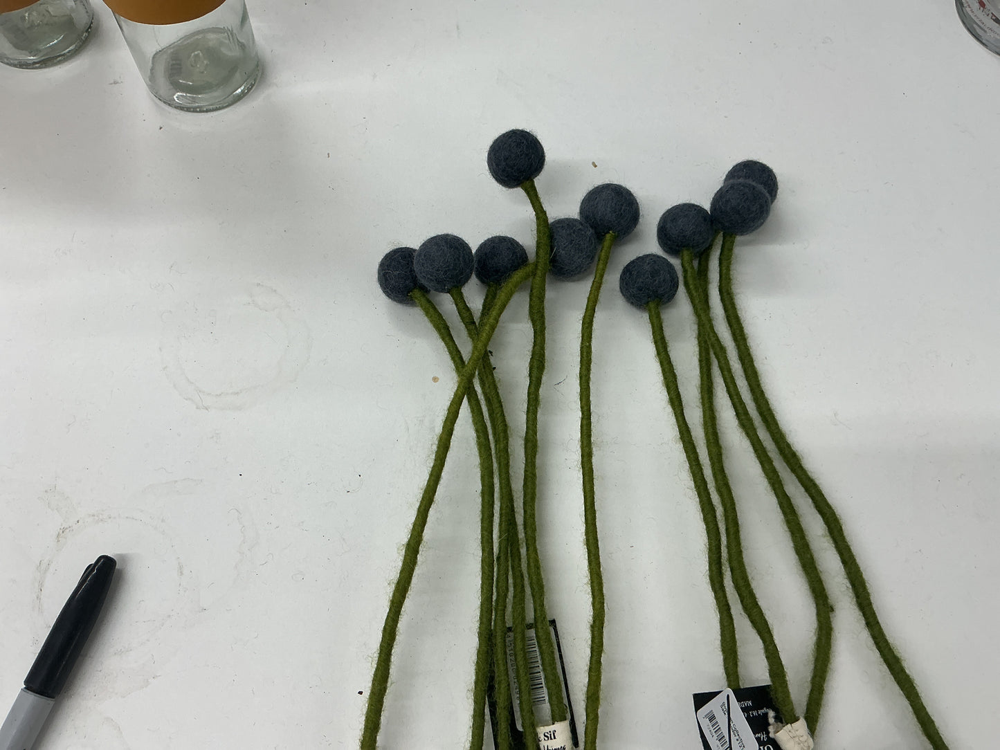 Felted Blush Grey Flower Sm