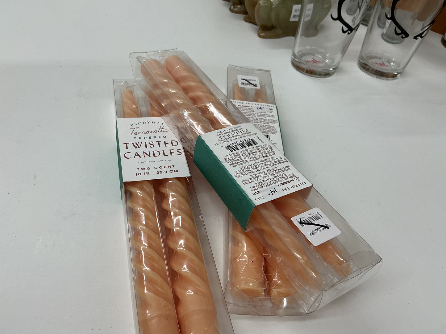 Twisted candle terracotta