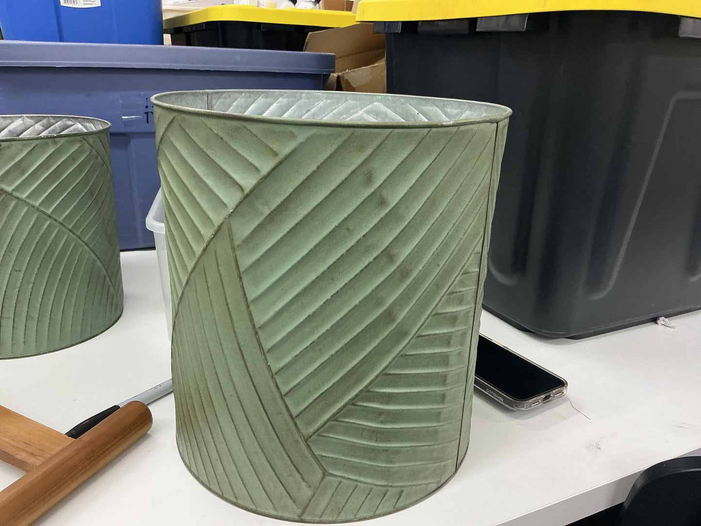 Green Tin Planter