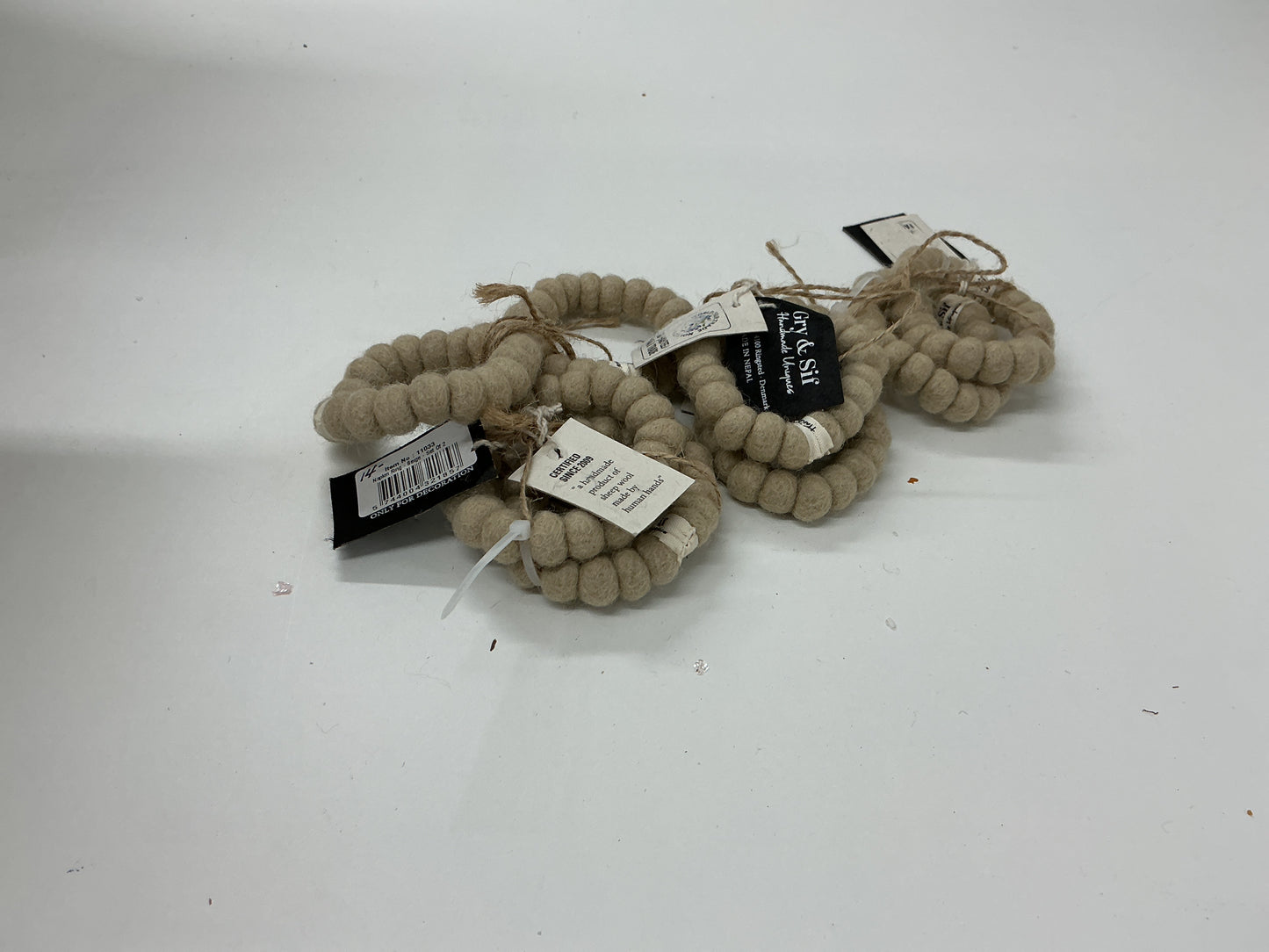 Felted Napkin Rings Beige