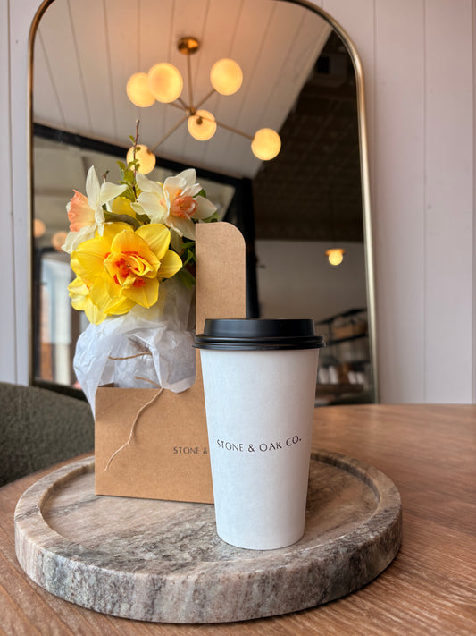 Mother's Day coffee & floral bouqet